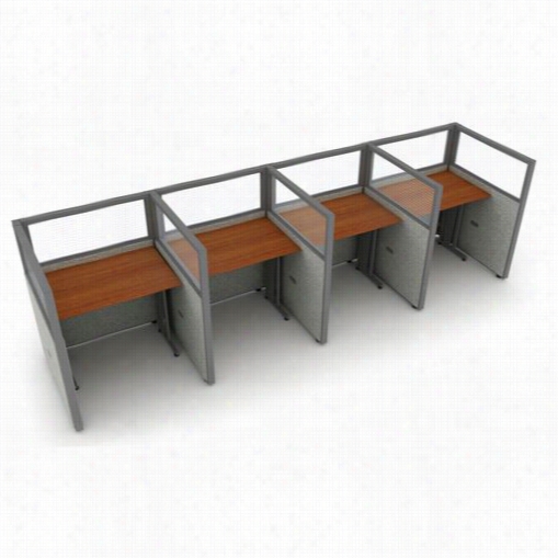 Ofm T1x4-4737-p Rize 47&quo;t" X 37"" 1x4 Privacy Station Units With Polycardbonate Panels