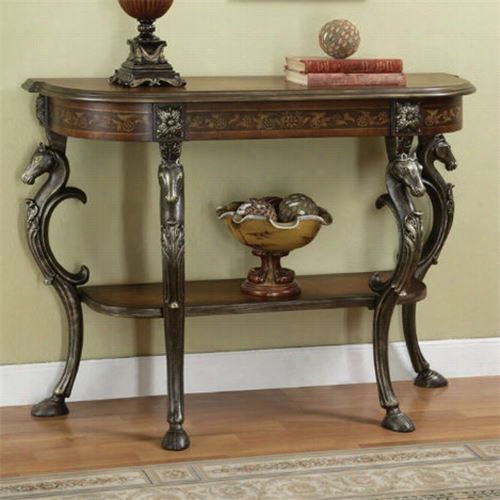 Powell Furniture 416-225 Masterpiece Floral Demilune Console Table