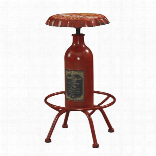 Powell Furniture 867-727 Bottle Bar Stool In Red