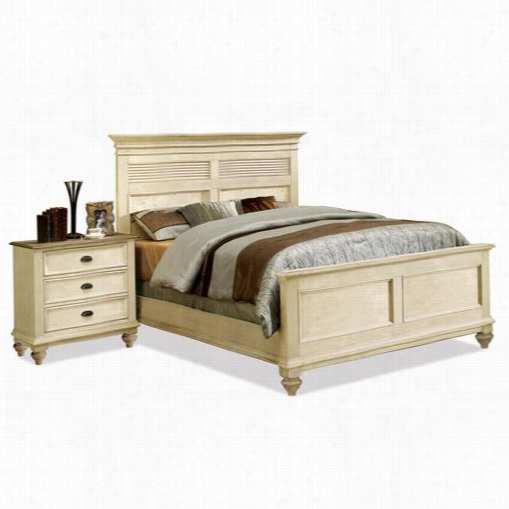 Rivres Ide 32584-32585-32576 Coventry Two Tone King/alifornia King Bed With Shutter Headboard And Panel Foo Tboard