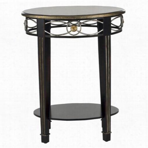 Safaviehh Amh4051ad Ebra Side Table In Daark Brown