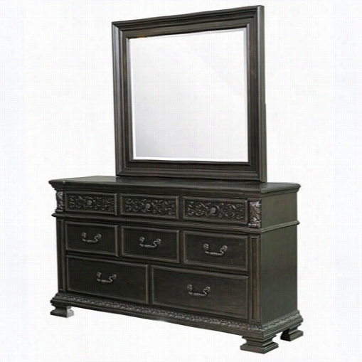 Sammuel Lawrence 8794-010-8794-035 Monarch Drawer Dresser  With Mirror In Black