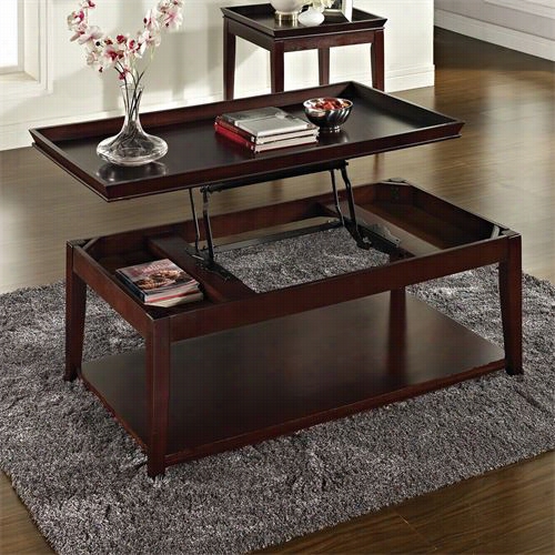 Steve Silver Cl900c Clemson Lifft Top Cocktail Table In Merlot Cherry Withcasters