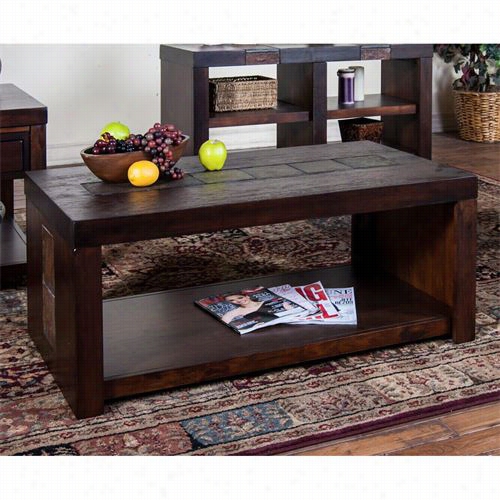 Sunny Designs 3215dww-c Walnut Creeek Dark Coffee Table In Dark Alnut Weathered