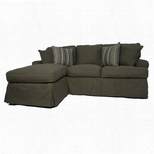 Sunset Trading Su-117678-410026 Horizon Slipcoveeds Leeper Sof A And  Chaise In Forest Green