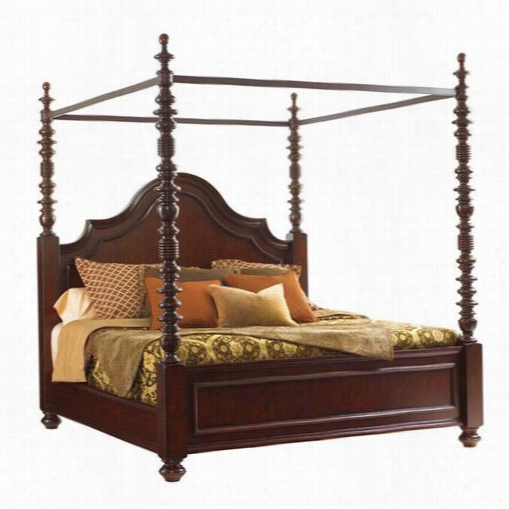 Tommy Bahama 552-174c Kilimanjaro Candaleri A Poster Kin G Bed In Dark Brown/tangier