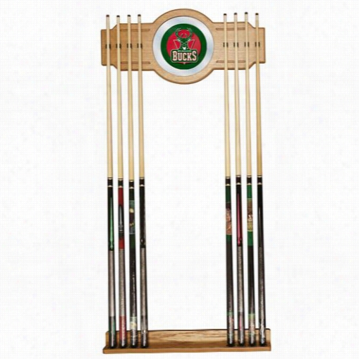 Trademark Home Nba6000-mb Milwaukee Bucks Nba Billiard Cue Rack With Mirror