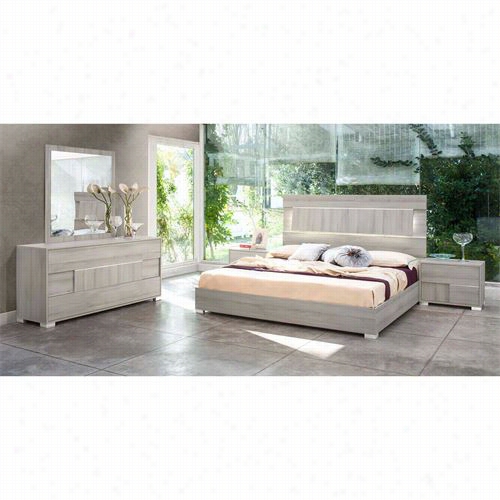 V Gi Furniture Vgacethan-set-gry Modrest Ethan Bedroom Set In Grey Veneer