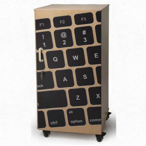 Whtin Ey Brothers Wb0779pl Aptop Security Cabinet In Natural Uv With Keyboard Image