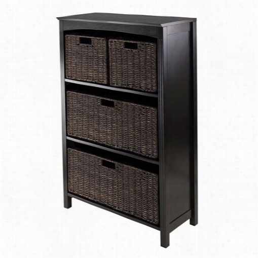 Winsome 92538 5 Piece Storage 4-tier Shelf In Dark Espresso With 4 Baskets