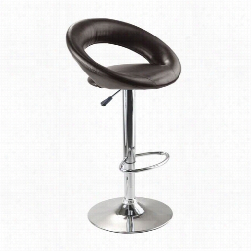 Winsome 93333 Ian Airlift Stool In Espresso/chrome