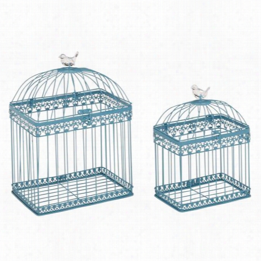 Woodland Imports 55269 Adorable And Unique Acrylic Bird Cages - Set Of 2