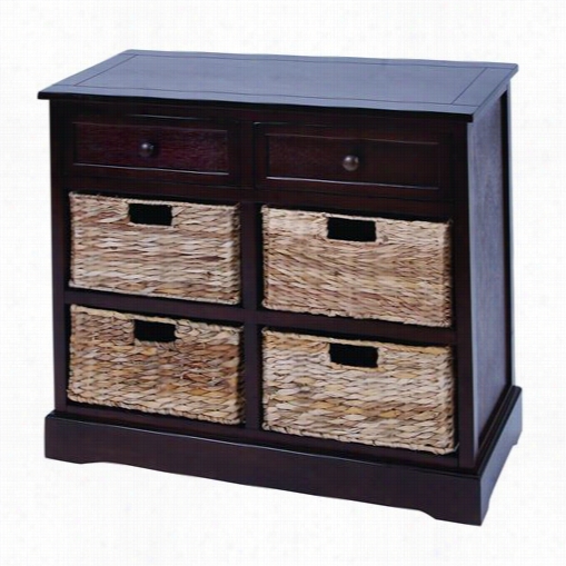 Woodland Imports 96179 Mastercraft Basket Cabinet With 4 Wicker Baskets