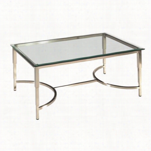 Allan Copley Designs 20502-01-g Sheila Rectangular Glass Top Cocktaik Table With Brushed Stainless Armor Base