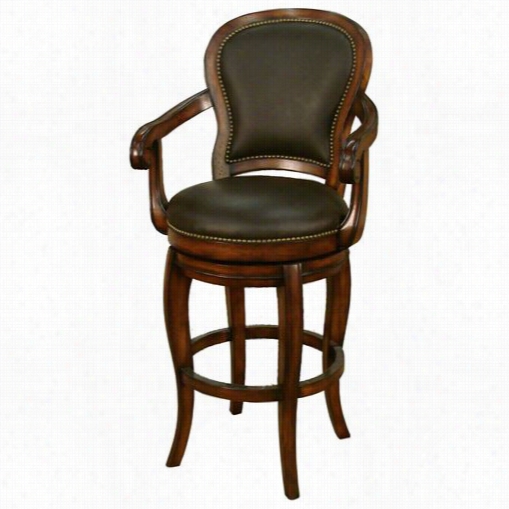 American Heritage 130844 Santos Bar Stool In Cona Wiht Chocloate Genuuine Leather