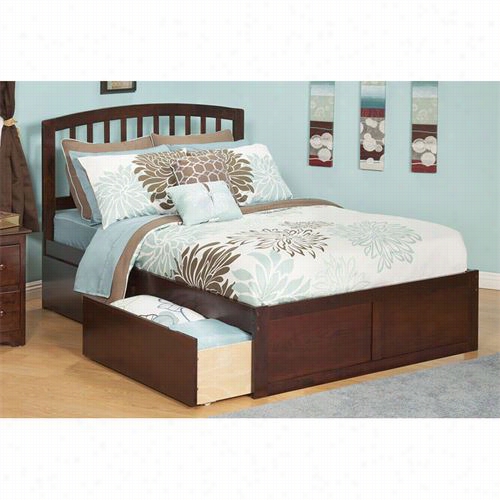 Atlantic Furnktur Ar884211 Richmond Queen Em~ With Flat Panel Footboard And 2 Urban Bed Drawers