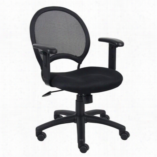 Boss Ofifce Products B6216 Mesh Chair With Adjustable Arms