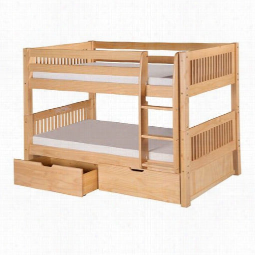 Camaflexi C2011-dr Twin Low Bunk Bed Withd Rawers And Miission Headboard In Natural