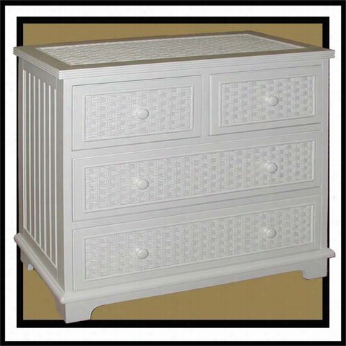 Chasco Designs 4284-4sp Cottage 4-drawer Splitt Top Chest With Glass Top