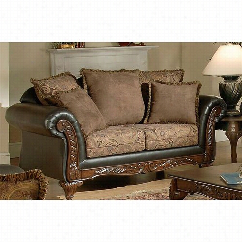 Chelsea Home Appendages 6768511-l Ronalynn Love Seat In San Marino Choclate