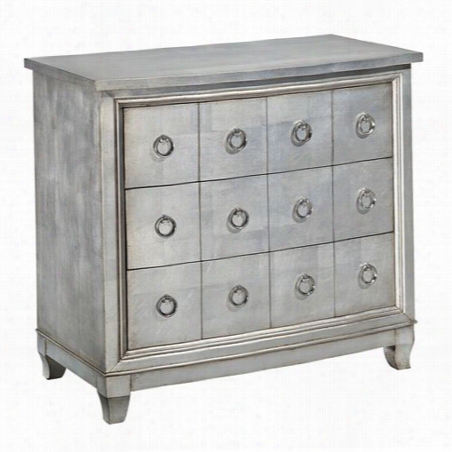 Coast To Coast 50663 Three Drawer Cabinet In Cosmopoltin Burnished Silver