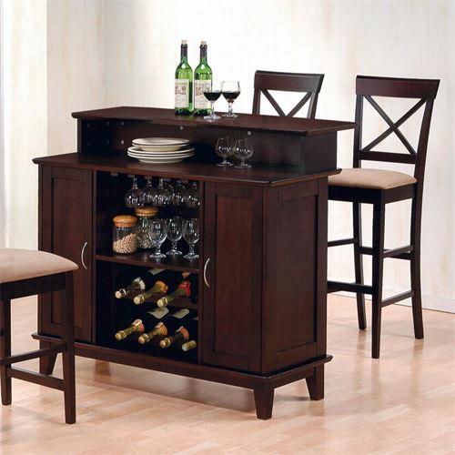 Coaster Furniture 100218 Mix And  Match Bar Counter In Cappuccino