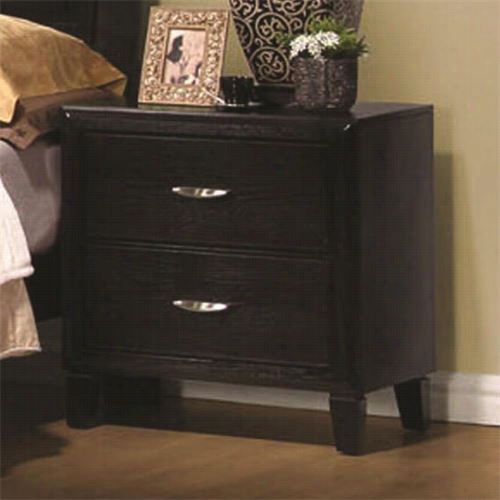 Coaster Furniture 201962 Nac Ey 2 Drawers Night Stand In Black Wih Metal Hardware