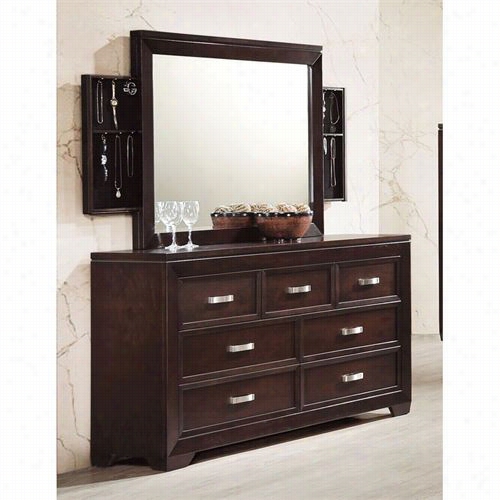 Coaster Furniture 203713-203714 Solano Dresser With Mirror In Cappuccino