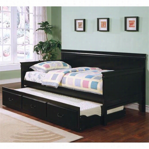 Coaster Furniture 300036bl Kfo Untain Louis Ph Ilippe Twin  Daybed  With Trundle In Black