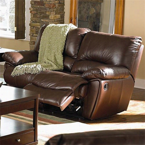 Coaster Furniture 60028 2 Clifford Brown Leather Double Reclining Love Seat