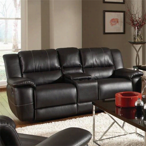 Coaster Furniture 6010062 Lee Transitional Double Reclining Gliding Love Seat In Black