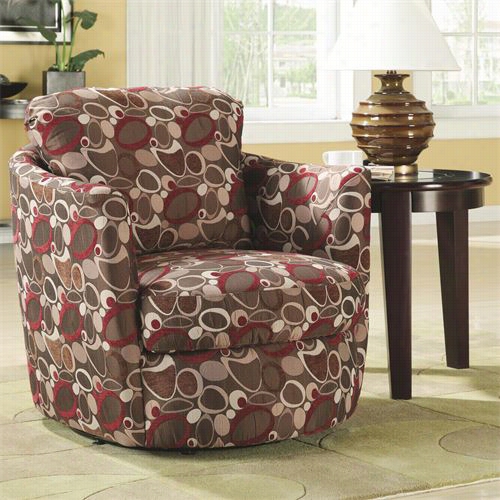 Coaster Furniture 900406 Swivel Upholst Ered Chair With Oblong Print Manufactured Cloth