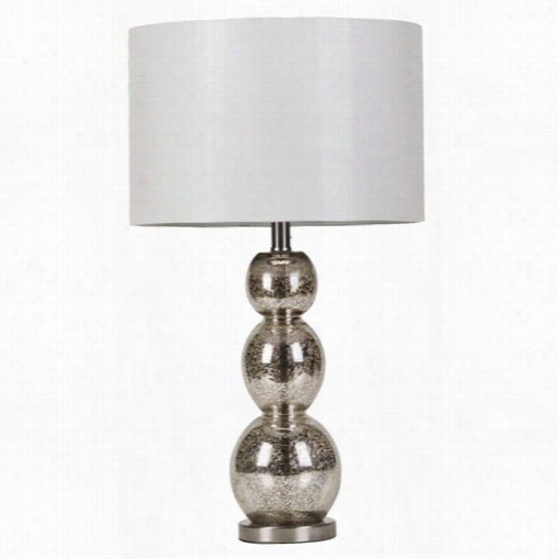 Coaster Furniture 901185 Table Lamp In Metallic With Whiet Fabric