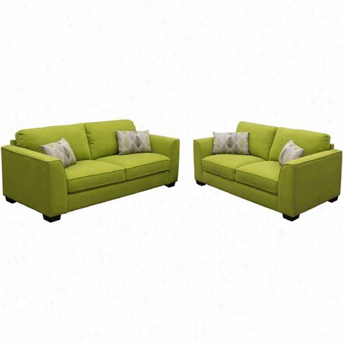 Daimond Sofa Stradbrookkslwk Sttradgrook Solid Building Sofa And Loveseat In Wild Kiwi With Accent Pillows