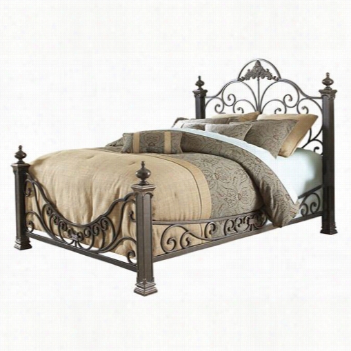 Fashion Bed Group B11895 Baroque Gilded Slate Queen Bed