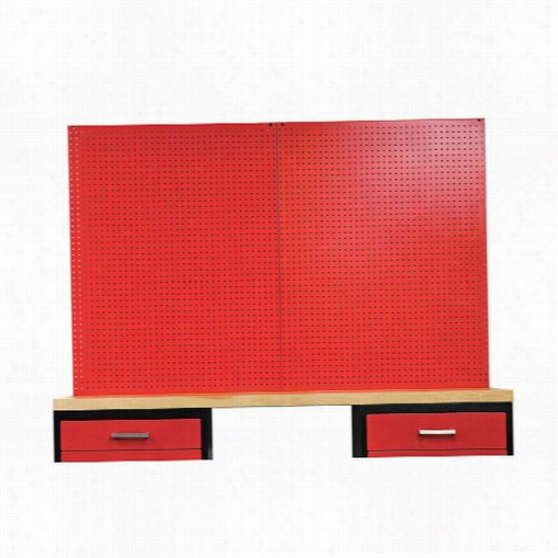 Hallwoell Fkwpb22rr-ht 22""w  X 3/4""d X 44-1/4""h Fort Knox Peggboard In Red - 2 Pieeces