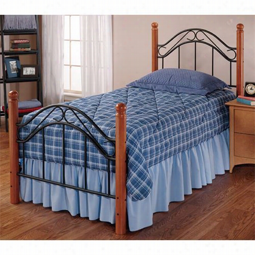 Hillzdale Furniture 164btw Winsloh Twin Bed Set In Black And Medium Oak - Rail Not Include D