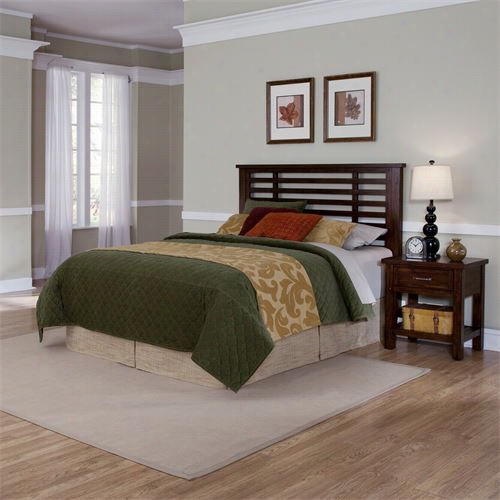 Home Styles 5410-5015 Cabin Creek Queen/full Headboard And Night Stall In Multi-step Chestnut