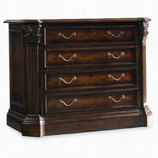 Hooker Furniture 374-10-466 European Renaissance Ii 39-1/4""w Lateral Smooth And Hutch In Dark Wood