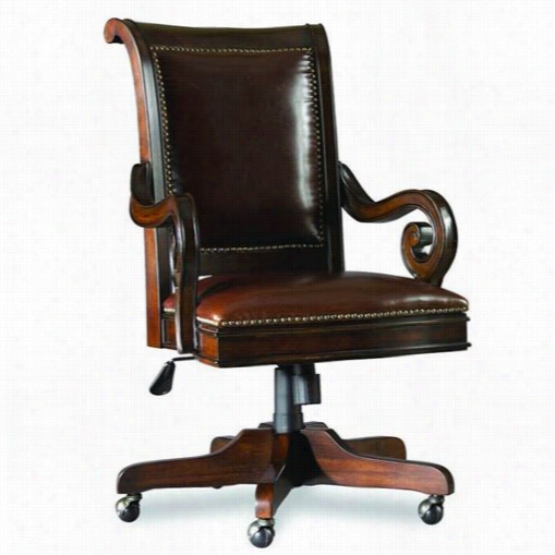 Hooker Furniture 374--30-220 European Renaissance Ii Tilt Swivel Chair In Dark Wood
