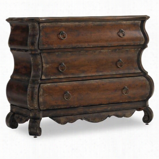 Hooker Furniture 5018-85122 Three Drawer Shaped Chest In Dark Wood