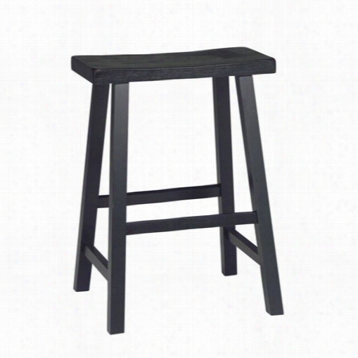 International Conceppts 1s37-682 Dining  Essentials 24"" Saddle Seat Stool In Black