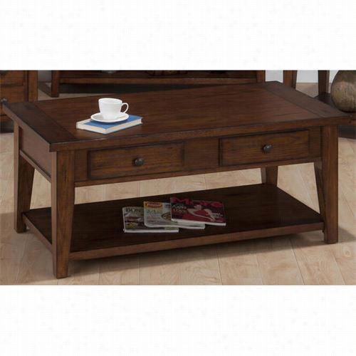 Jofran 4 43-1 Double Header 4 Drawers Cocktail Table In Clay County Oak