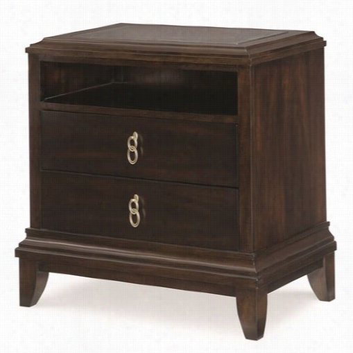 Legacy Classic Furniture 4450-3200 Sophia Bedside Chest With Stone Inlay In  Cabernet