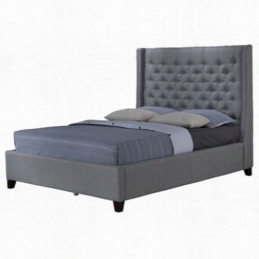 Luxeo Lux-q6479-gry Huntington  Queen Tufted Upholstered Bed