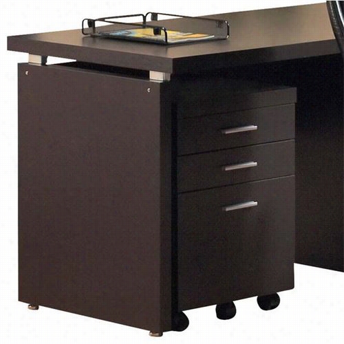 Monarch Specialties I77009 Hollow-c Ore 3 Drawer Fioe Cabinet On Castor