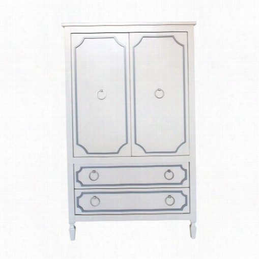 Newport Cottages Npc2300-wh-mt-knb10 Beverly Armoire In White With Mint Trim