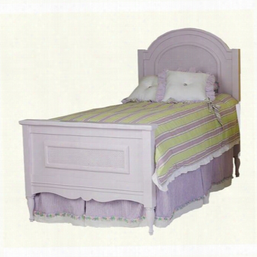 Newport Cottages Npc4711-wh Celine Twin Bed With Vinatge  Caning In White