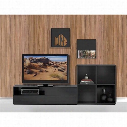 Nexera 400319 Avenue Entertainment Kit Ihcludes  Tv Stand, 2 Open Storga Units And 2 Wall Cubes