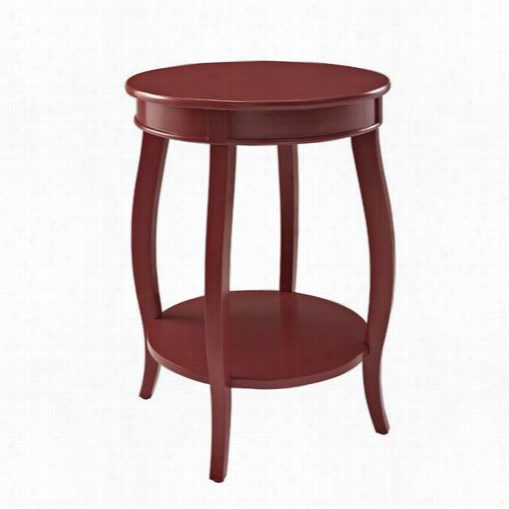 Powell Furniture 471-350 Round Tabble In Red With Shelf